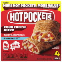 Hot Pockets Sandwich, Four Cheese Pizza, Seasoned Crust, Italian Style, 4 Each