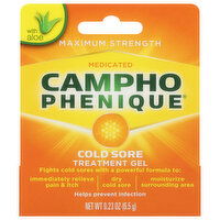 Campho Phenique Cold Sore Treatment Gel, Medicated, Maximum Strength, 0.23 Ounce