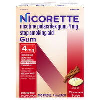 Nicorette Stop Smoking Aid, Cinnmon Surge, 4 mg, Gum, 100 Each