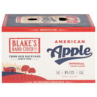 Blake's Hard Cider Co. Hard Cider, Apple, American, Imperial, 6 Each