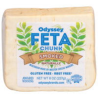 Odyssey Feta Cheese, Smoked, Chunk, 8 Ounce