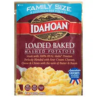 Idahoan Mashed Potatoes, Loaded Baked, Family Size, 8 Ounce