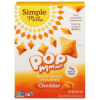 Simple Mills Pop Mmms Snack Crackers, Baked, Cheddar, 4 Ounce