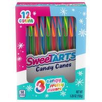 Sweetarts Candy Canes, 3 Tangy Fruity Flavors, 12 Each