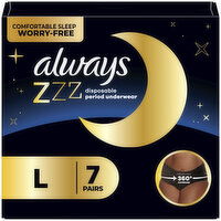 Always ZZZ ZZZ Overnight Disposable Period Underwear Size L, 7 Each