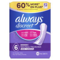 Always Discreet Pads, Extra Heavy Absorbency, Long Length, 45 Each