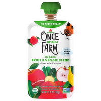 Once Upon a Farm Fruit & Veggie Blend, Organic, Green Kale & Apples, 3.2 Ounce