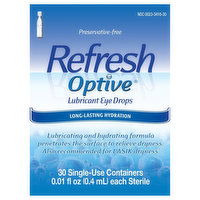 Refresh Optive Lubricant Eye Drops, 30 Each