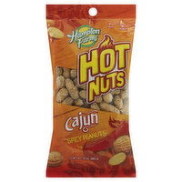 Hampton Farms Hot Nuts Peanuts, Cajun, Spicy, 10 Ounce