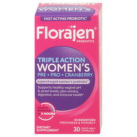 Florajen Probiotic, Women's, Triple Action, Capsules, 30 Each