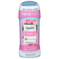 Suave Invisible Solid Powder Antiperspirant Deodorant Twin Pack, 2 Each