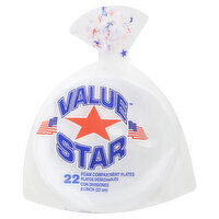 Value Star Plates, Foam Compartment, 22 Each