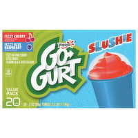 Go-Gurt Slushie Yogurt, Fat Free, Fizzy Cherry, Fizzy Blue Raspberry, Value Pack, 20 Each