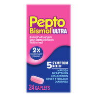 Pepto-Bismol Multi-Symptom Pepto Bismol Ultra Caplets for Upset Stomach & Diarrhea Relief, Over-the-Counter Medicine, 24 Ct, 24 Each