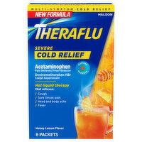 Theraflu Cold Relief, Severe, Honey Lemon Flavor, Packets, 6 Each