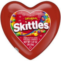 Skittles SKITTLES Original Chewy Candy Valentines Day Gift, 1.07 oz Heart Tin, 1.07 Ounce