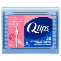Q-tips Precision Tips Beauty Paper Stick Cotton Swabs, 30 Each