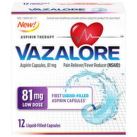 Vazalore Aspirin, 81 mg, Liquid-Filled Capsules, 12 Each