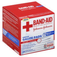 Band-Aid Gauze Pads, Medium, 25 Each