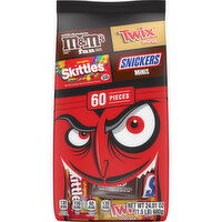 Mixed M&M'S, SNICKERS, SKITTLES & TWIX Chocolate Halloween Candy Variety Pack, 60 Ct Bulk Bag, 24.01 Ounce