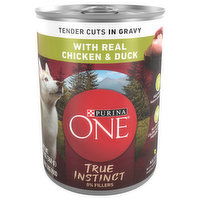 Purina One True Instinct Dog Food, Tender Cuts in Gravy, with Real Chicken & Duck, Adult, 13 Ounce