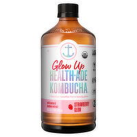 Health-Ade Kombucha, Strawberry Glow Flavor, Glow Up, 16 Fluid ounce