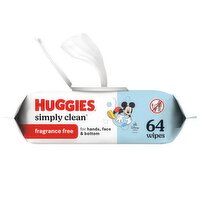 Huggies Simply Clean Wipes, Disney Baby, Fragrance Free, 64 Each