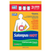 Salonpas-Hot Capsicum Patch, Folded, Large, 3 Each