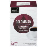 Essential Everyday Single Serve Pods 100% Arabica Medium Colombian Coffee Beans, 12 Each
