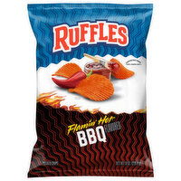 Ruffles Flamin' Hot BBQ Flavored Potato Chips, 8 Ounce