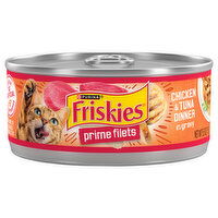 Friskies Cat Food, Chicken & Tuna Dinner in Gravy, Prime Filets, Adult, 5.5 Ounce