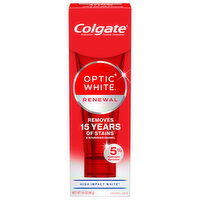 Colgate Optic White Toothpaste, Fluoride, Anticavity, Renewal, 3 Ounce