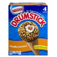 Drumstick Classic Vanilla Caramel Ice Cream Cone, 4 Each