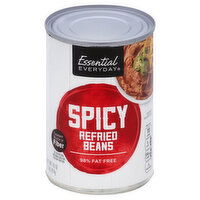 Essential Everyday Refried Beans, Spicy, 16 Ounce