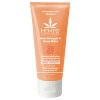 Hempz Sunscreen, Herbal, Sweet Pineapple & Honey Melon, Ultimate Hydration, Face, Broad Spectrum SPF 30, 3 Fluid ounce