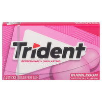 Trident Gum, Sugar Free, Bubblegum, 14 Each