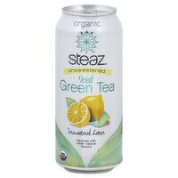 Steaz Green Tea, Iced, Organic, Unsweetened Lemon, 16 Ounce