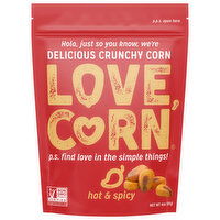 Love Corn Crunchy Corn, Hot & Spicy, 4 Ounce