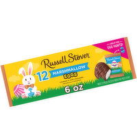 Russell Stover Easter Eggs, Marshmallow, 12 Each