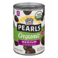 Pearls Ripe Olives, Pitted, Organic, Medium, 6 Ounce