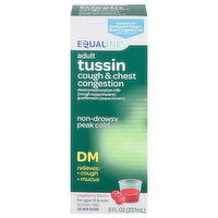 Equaline Cough & Chest Congestion, Raspberry Flavor, Tussin, Adult, 8 Fluid ounce