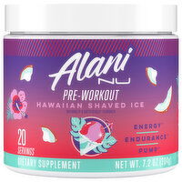 Alani Nu Pre-Workout, Hawaiian Shaved Ice, 7.2 Ounce