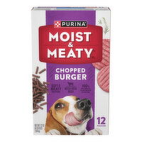 Moist & Meaty Wet Dog Food Moist & Meaty Purina Moist and Meaty Dog Food Chopped Burger Soft Dog Food Pouches, 12 Each