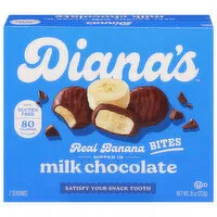 Diana's Gluten Free Milk Chocolate Frozen Fresh Fruit Bananas Bites, 8 Ounce