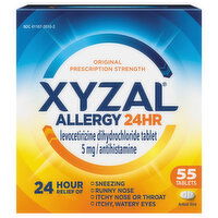 Xyzal Allergy, Original Prescription Strength, 5 mg, 24hr, Tablets, 55 Each