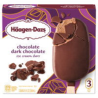 Haagen-Dazs Ice Cream Bars, Chocolate Dark Chocolate, 3 Each