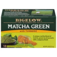 Bigelow Matcha Green Tea, with Turmeric, Tea Bags, 18 Each