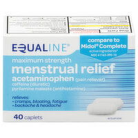 Equaline Menstrual Relief, Maximum Strength, Caplets, 40 Each