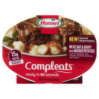 Hormel Compleats Meatloaf & Gravy, with Mashed Potatoes, 9 Ounce