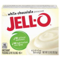 Jell-O White Chocolate Instant Pudding & Pie Filling Mix, 3.3 Ounce